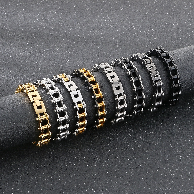 Pulsera De Hombre Con Cadena De Acero Y Titanio