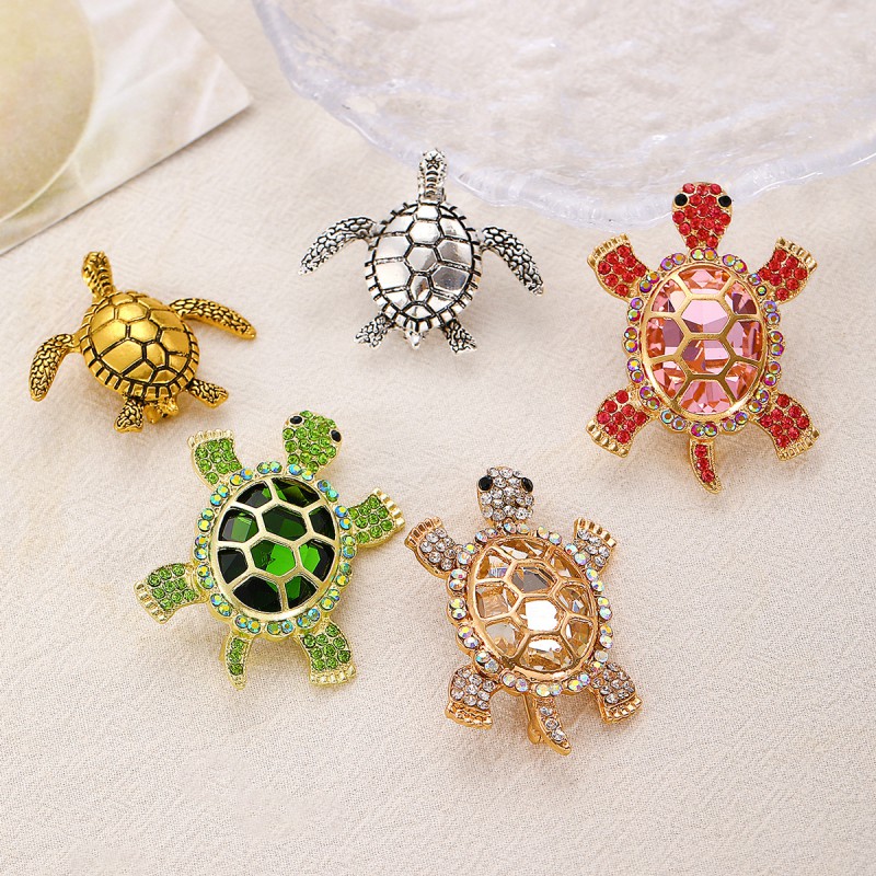 Broche De Tortuga De Diamantes