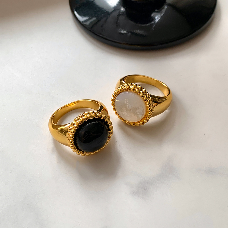 Anillo De Ágata Redonda