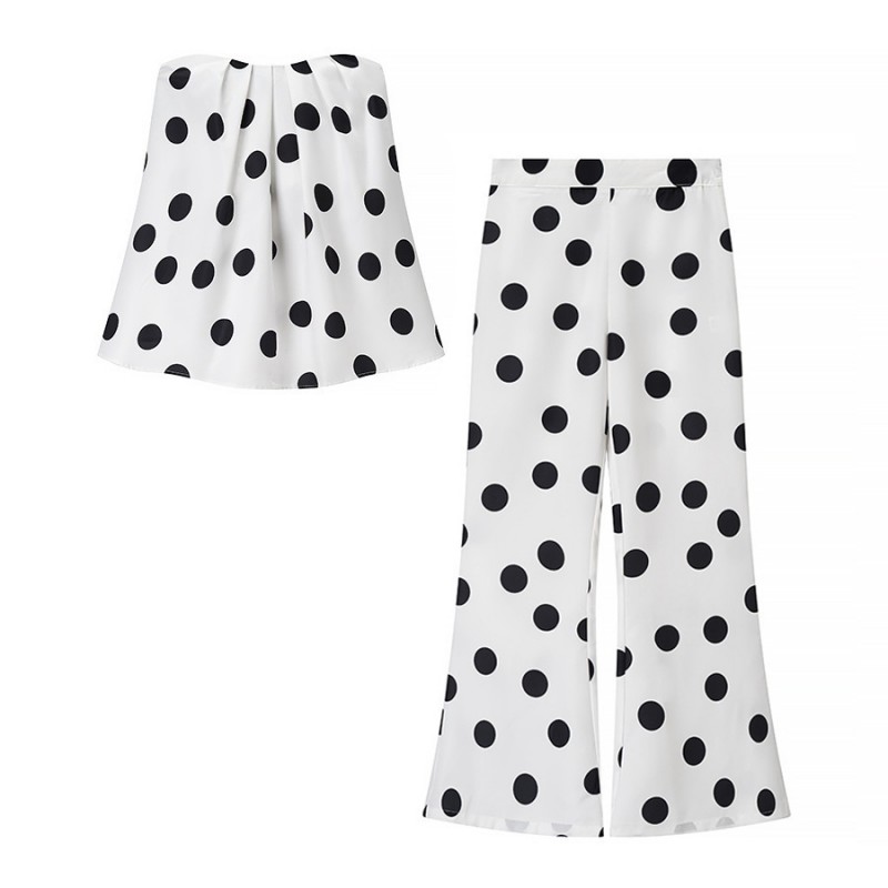 Top Bandeau De Poliéster Con Lunares