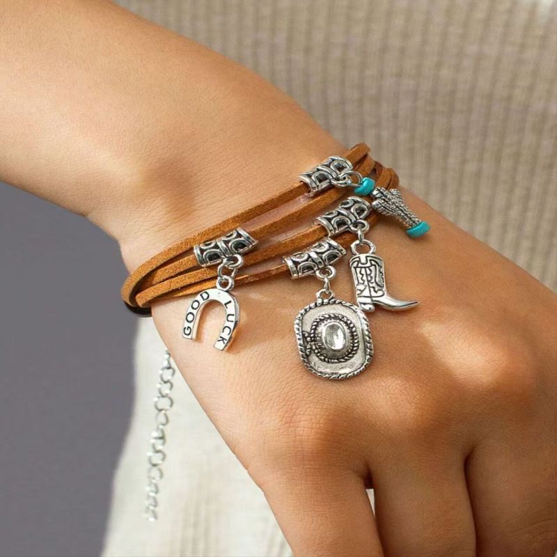 Pulsera Con Botas De Aleación Herradura Y Sombrero De Vaquero