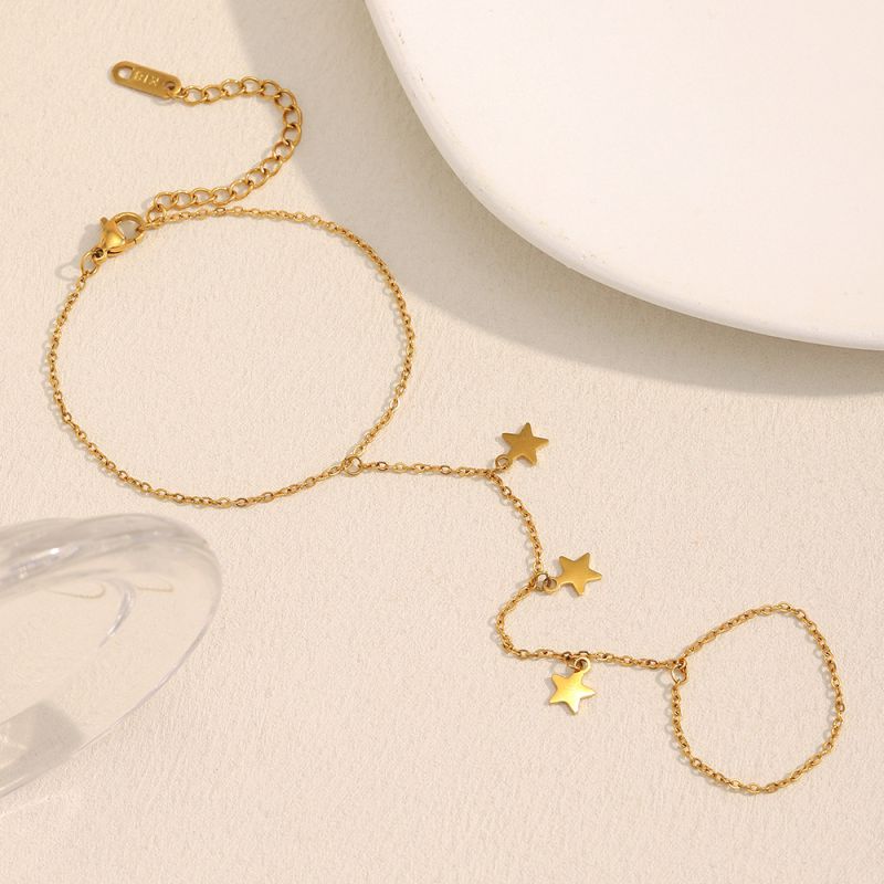 Pulsera De Acero Inoxidable Con Forma De Estrella De Cinco Puntas