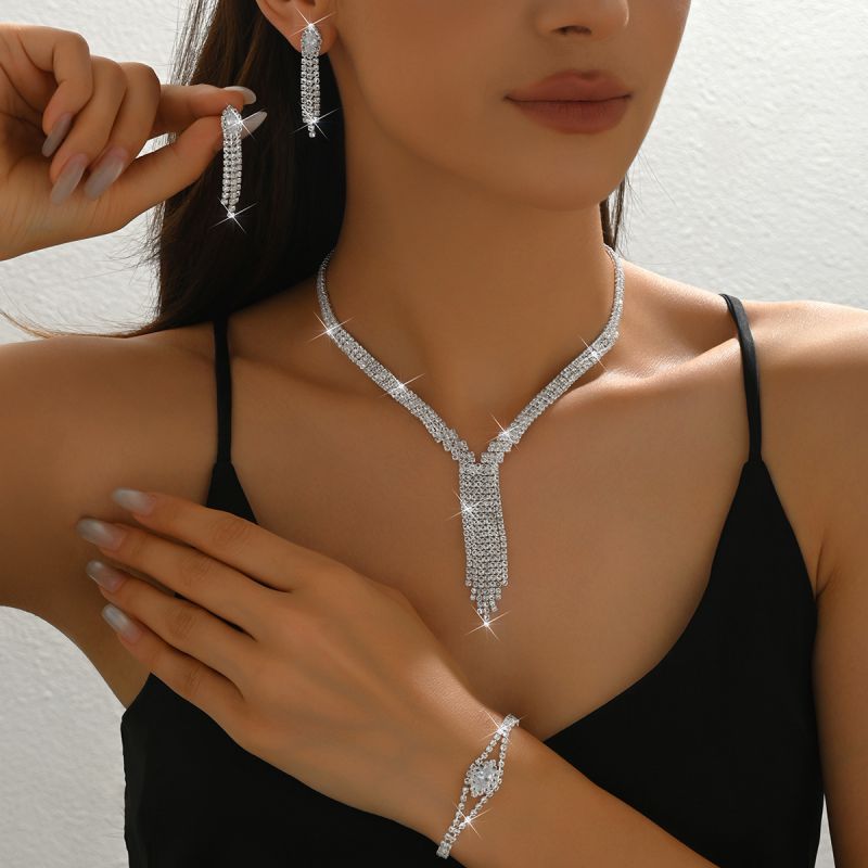 Pulsera De Cadena Con Garras De Diamantes De Imitación