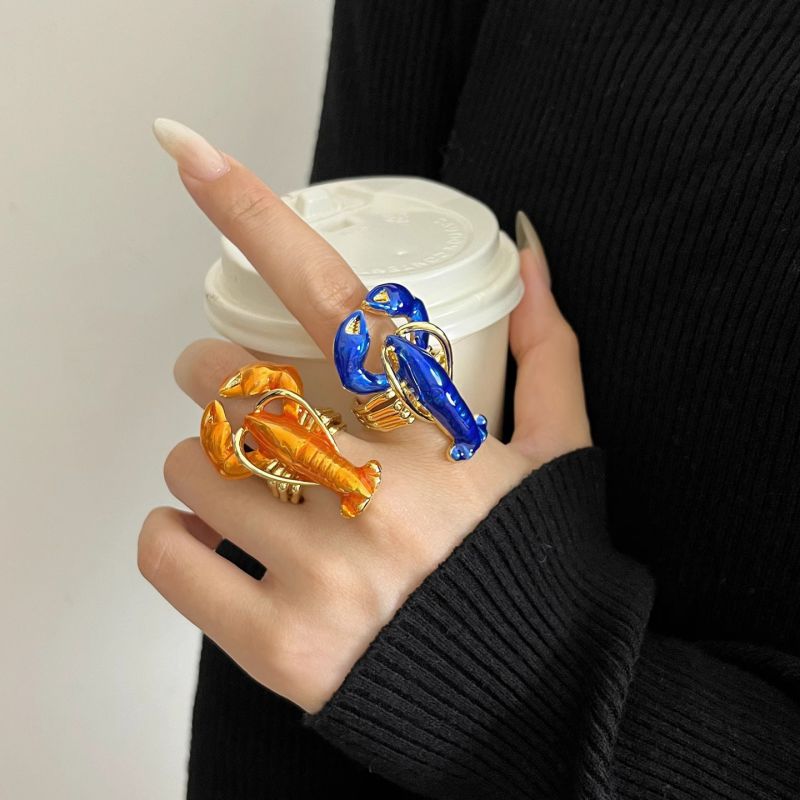 Anillo Abierto De Aleación Con Forma De Langosta