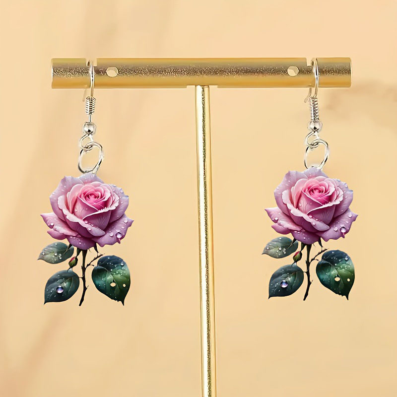 Pendientes De Flores Acrílicas