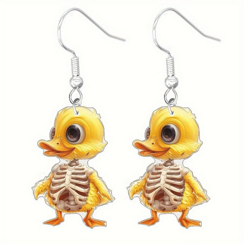 Pendientes Acrílicos Con Forma De Calavera Mariposa Gato Y Perro Fantasma Con Dibujos Animados