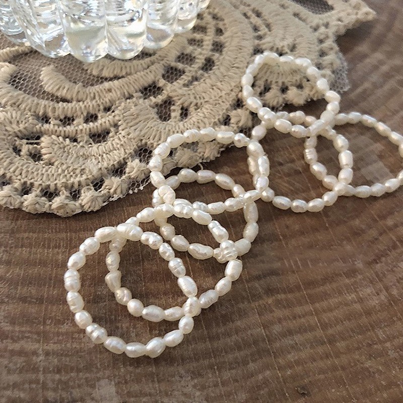 Fashion 1 Rice Grain Pearl Beaded Ring