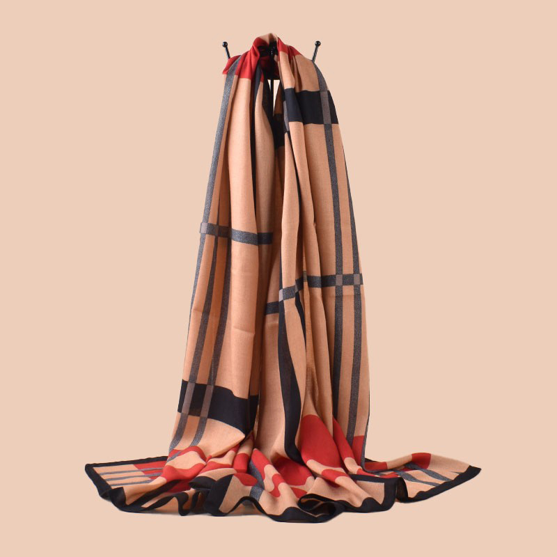 Brown Cotton Printed Scarf