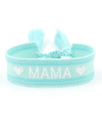 Pulsera De Borla Con Letras Tejidas En Telaraña De Poliéster
