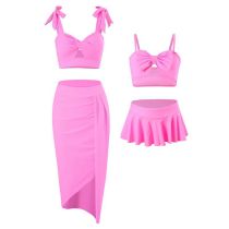 Traje De Baño De Una Pieza Anudado Con Cordones De Nailon Conjunto Para Padres E Hijos