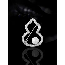 Broche De Calabaza Geométrica De Cobre Y Diamantes