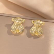 Pendientes De Oso De Diamantes De Cobre