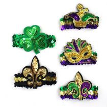 Diadema De Plumas De Lentejuelas Mardi Gras