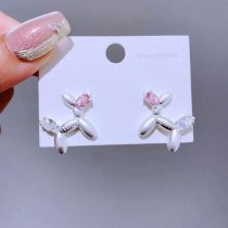 Pendientes De Perro Globo De Cobre Con Diamantes