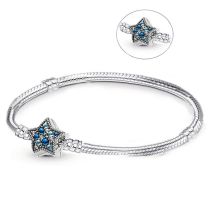 Pulsera De Aleación Con Diamante Estrella De Cinco Puntas Y Hueso De Serpiente
