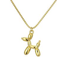 Collar Geométrico Con Barra De Oro Pequeña Y Letra De Acero De Titanio Con Ladrillo Dorado